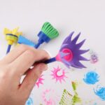 5 juegos de pinceles de pintura con esponja, herramienta de sellado de arte para niños, entrega de colores aleatorios, 4 PCS/Set Besom - Imagen 4