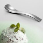 Cuchara pequeña de helado con mango pulido de acero inoxidable, cuchara de té