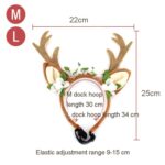 Accesorios navideños para mascotas, horquilla para perro, adorno para gato, diadema de asta navideña, L - Imagen 3