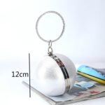 Bolso esférico para cena, bolso de noche con bola redonda y personalidad Simple, bolso de banquete de Pu para mujer, bolso de mano de maquillaje - Imagen 2