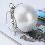 Bolso esférico para cena, bolso de noche con bola redonda y personalidad Simple, bolso de banquete de Pu para mujer, bolso de mano de maquillaje - Imagen 5