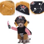 Ropa para perros y gatos, suministros para mascotas, transformaciones a caballo, ropa divertida para Halloween, Murder Pirate Two-piece Suit L - Imagen 3
