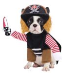 Ropa para perros y gatos, suministros para mascotas, transformaciones a caballo, ropa divertida para Halloween, Murder Pirate Two-piece Suit L - Imagen 4