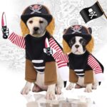 Ropa para perros y gatos, suministros para mascotas, transformaciones a caballo, ropa divertida para Halloween, Murder Pirate Two-piece Suit L - Imagen 5