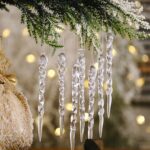 10 bolsas de suministros de Navidad colgante de barra de hielo transparente colgante de hilo de decoración de árbol de Navidad - Imagen 3