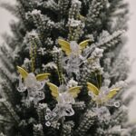 10 bolsas adornos navideños colgante de ángel transparente adornos para árboles de navidad