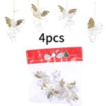 10 bolsas adornos navideños colgante de ángel transparente adornos para árboles de navidad - Imagen 2