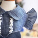 Ropa para mascotas Falda de otoño e invierno Falda fina para perros Falda vaquera con lazo de princesa para perros pequeños, M - Imagen 5