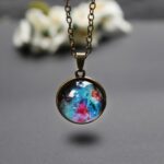 Colgante de galaxia collar estrellado cósmico solar globo de cristal de doble cara - Imagen 5