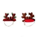 Artículos para mascotas Cachorro Gorro navideño Joyería navideña Astas con lentejuelas, M - Imagen 2