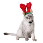 Suministros navideños para mascotas, sombrero para cachorros, adornos navideños, diadema con astas, S, L