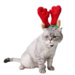 Suministros navideños para mascotas, sombrero para cachorros, adornos navideños, diadema con astas, S, L - Imagen 4