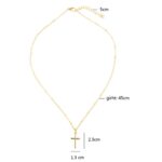 Collar de joyería cruzada con galvanoplastia brillante a la moda para mujer, Gold - Imagen 2