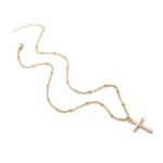 Collar de joyería cruzada con galvanoplastia brillante a la moda para mujer, Gold - Imagen 3