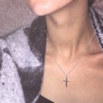 Collar de joyería cruzada con galvanoplastia brillante a la moda para mujer, Silver