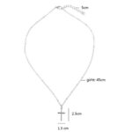 Collar de joyería cruzada con galvanoplastia brillante a la moda para mujer, Silver - Imagen 2