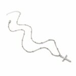 Collar de joyería cruzada con galvanoplastia brillante a la moda para mujer, Silver - Imagen 3