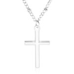Collar de joyería cruzada con galvanoplastia brillante a la moda para mujer, Silver - Imagen 4