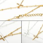 Collar de joyería cruzada con galvanoplastia brillante a la moda para mujer, Silver - Imagen 5