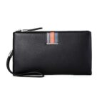 Cartera de cuero informal para hombre, monedero inteligente antirrobo y antipérdida de cuero, Small