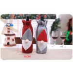 3 uds., máquina navideña bordada, sin rostro, bolsas para botellas de vino, decoraciones para botellas de vino de mesa - Imagen 3