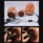 Lámpara de escritorio de sal de roca de cristal del Himalaya con alimentación USB, luz nocturna con base de madera, bombilla E14 e interruptor, 1-2kg, 2-3kg, 3-5kg, 5-7kg, 7-10kg - Imagen 4