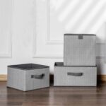 Caja de almacenamiento con cajones no tejidos, caja de clasificación de desechos de ropa descubierta cuadrada, 2 uds., 16L - Imagen 3