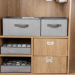 Caja de almacenamiento con cajones no tejidos, caja de clasificación de desechos de ropa descubierta cuadrada, 2 uds., 16L - Imagen 4