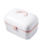 Caja de plástico multifuncional para cosméticos, joyería a prueba de polvo, caja de medicina portátil para el hogar, L 27.5x19x18cm