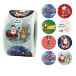 Etiqueta adhesiva navideña de 2 uds., etiqueta adhesiva decorativa navideña de Papá Noel, K-10-38