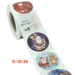 Etiqueta adhesiva navideña de 2 uds., etiqueta adhesiva decorativa navideña de Papá Noel, K-10-38 - Imagen 2