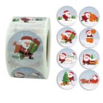 Etiqueta adhesiva navideña de 2 uds., etiqueta adhesiva decorativa navideña de Papá Noel, K-11-38