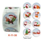 Etiqueta adhesiva navideña de 2 uds., etiqueta adhesiva decorativa navideña de Papá Noel, K-11-38 - Imagen 3