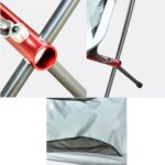 Silla plegable portátil para exteriores, silla de playa ultraligera de aleación de aluminio con forma de luna para acampar, Black Surface-Red Background - Imagen 2