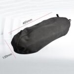 Silla plegable portátil para exteriores, silla de playa ultraligera de aleación de aluminio con forma de luna para acampar, Black Surface-Red Background - Imagen 4