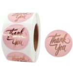 2 uds agua rosa estampado en caliente gracias pegatina sobre decoración de regalo, C-22-38