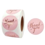 2 uds agua rosa estampado en caliente gracias pegatina sobre decoración de regalo, C-23-38