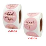 2 uds agua rosa estampado en caliente gracias pegatina sobre decoración de regalo, C-22-38 - Imagen 5