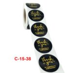 Etiqueta adhesiva de agradecimiento con estampado en caliente y teñido en rollo de 2 piezas, 3.8cm / 1.5inch - Imagen 2