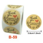 3 uds. Rollos de pegatinas de agradecimiento, pegatina de sellado de regalo para hornear, etiqueta de vacaciones de boda, 3.8cm / 1.5inch 3 PCS - Imagen 2