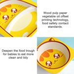 Juego de vajilla para bebé, tenedor de dibujos animados, platos de alimentación para niños, utensilios, tazón de fibra de bambú Natural con taza, plato y cuchara - Imagen 4