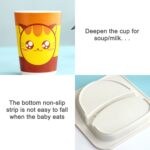 Juego de vajilla para bebé, tenedor de dibujos animados, platos de alimentación para niños, utensilios, tazón de fibra de bambú Natural con taza, plato y cuchara - Imagen 5