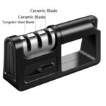 Afilador de cocina de tres etapas, multifunción, tijeras para cuchillos de cocina, piedra para afilar, 2 uds., Ordinary Cutter Head Black - Imagen 2