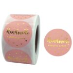 Rollo de 3 uds. De pegatinas de agradecimiento con estampado en caliente, película autoadhesiva, sobre/decoración de regalo navideño, C-08-38