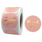 Rollo de 3 uds. De pegatinas de agradecimiento con estampado en caliente, película autoadhesiva, sobre/decoración de regalo navideño, C-09-38