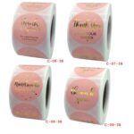 Rollo de 3 uds. De pegatinas de agradecimiento con estampado en caliente, película autoadhesiva, sobre/decoración de regalo navideño, C-08-38 - Imagen 3