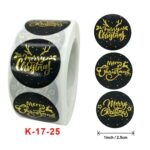 Rollo de 3 uds de pegatinas doradas calientes, pegatinas navideñas, pegatinas de sellado para regalos navideños, 2.5cm / 1inch - Imagen 3