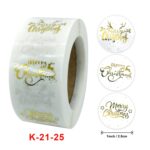 Rollo de 3 uds. De pegatinas transparentes de oro caliente, pegatinas de Navidad, pegatinas de regalo de vacaciones, K-21-25 - Imagen 2