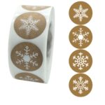 Rollo de 3 uds., etiqueta adhesiva de piel de vaca, etiqueta decorativa de Feliz Navidad, 2.5cm / 1inch   3 PCS