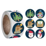 Etiqueta adhesiva en rollo de 3 uds., decoración de regalo para el día de Navidad, etiqueta adhesiva de serie de regalo, K-27-25